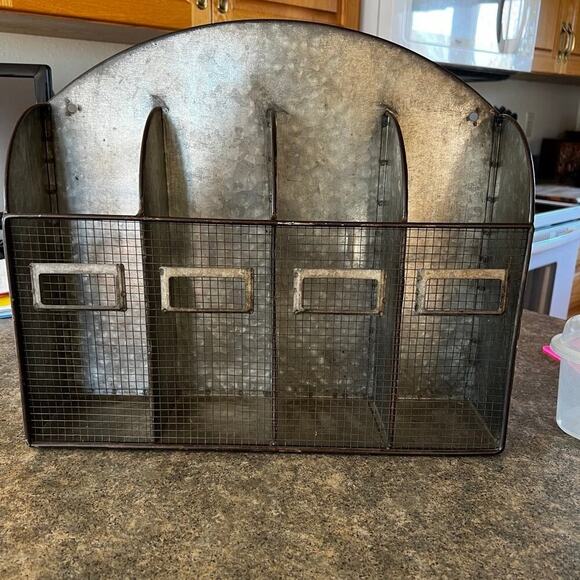 Galvanized, rustic farmhouse, organizer decor - Picture 9 of 11